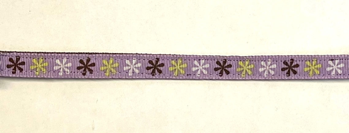 Lavender with Green, White, and Purple Flowers Cat Collar