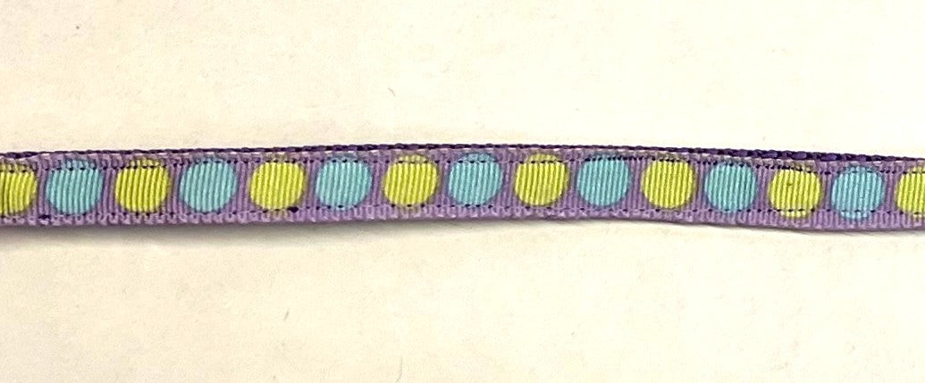 Lavender with Green and Blue Dot Cat Collar
