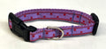 Lavender with Pink Square Dots Dog Collar 1/2