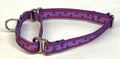 Lavender with Pink Square Dots Martingale Collar 1/2