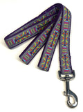 Lavender with Bell Flower Design Dog Leash 1in