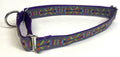 Lavender with Bell Flower Design Martingale Collar 1in