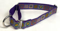 Lavender with Blue, Yellow, Pink, & Red Square Designs Martingale Collar 1in