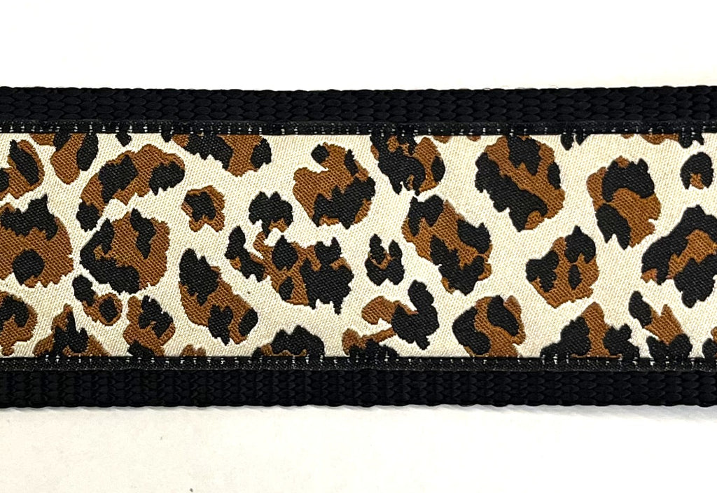 Leopard Print Chain Martingale Collar 2in