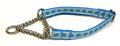 Light Blue with Blue and Green Argyle Chain Martingale Collar 1/2
