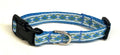 Light Blue with Blue and Green Argyle Dog Collar 1/2