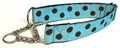 Light Blue with Brown Dots Chain Martingale Collar 1 1/2 in