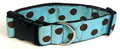 Light Blue with Brown Dots Dog Collar 1 1/2 in