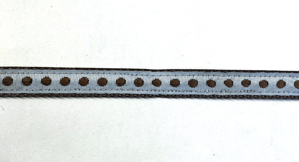 Light Blue with Brown Dot Dog Leash 1/2