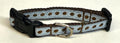 Light Blue with Brown Dot Dog Collar 1/2