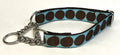 Light Blue with Brown Large Dot Chain Martingale Collar 1in