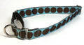 Light Blue with Brown Large Dot Martingale Collar 1in