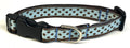 Light Blue with Brown Polka Dots Dog Collar 3/4