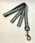 Light Blue with Brown Polka Dots Dog Leash 3/4