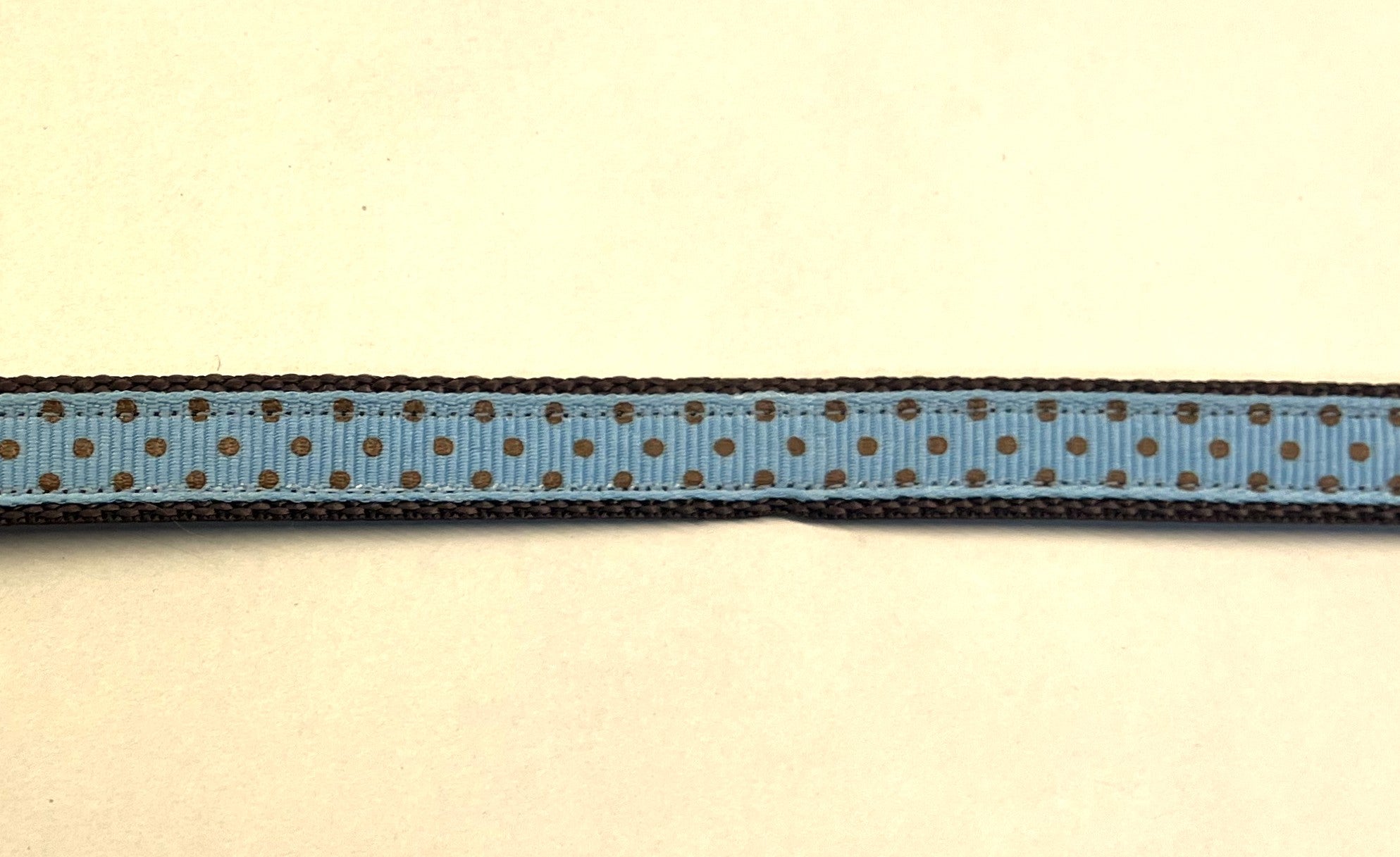 Light Blue with Brown Polka Dots Dog Leash 1/2