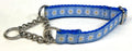 Light Blue with Daisies Chain Martingale Collar 3/4