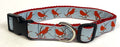 Light Blue with Red Birds Dog Collar 1in