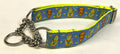 Light Blue with Rowboats and Fish Chain Martingale Collar 1in