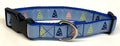 Light Blue with Sailboats Dog Collar 1in