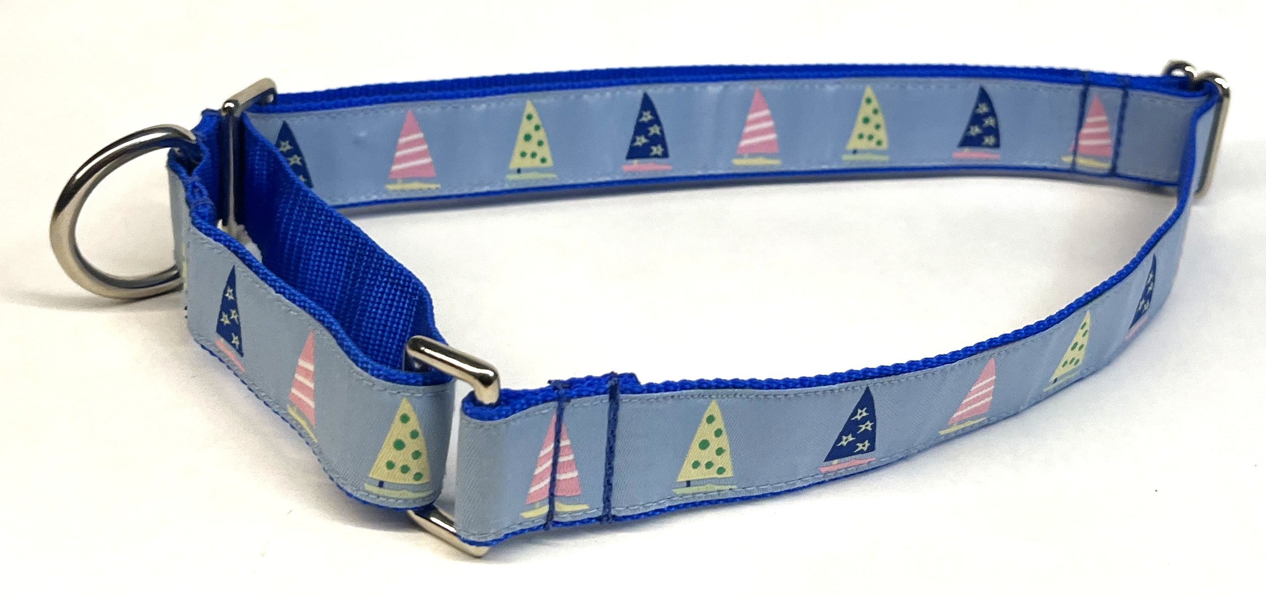Light Blue with Sailboats Martingale Collar 1in