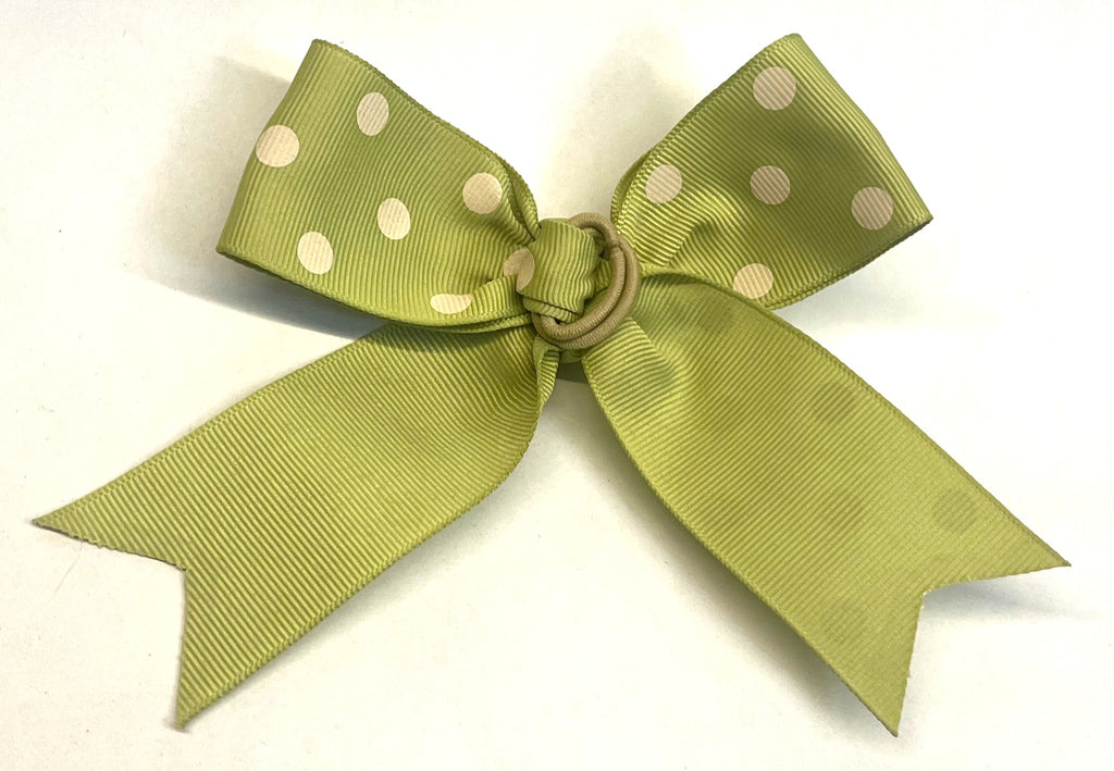 Light Green with White Dots Bow