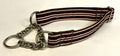 Light Pink and Brown Stripe Chain Martingale Collar 1in