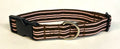 Light Pink and Brown Stripe Dog Collar 1in