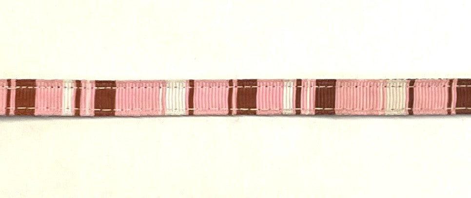 Light Pink, Brown, and White Vertical Stripe Cat Collar