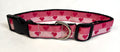 Light Pink Stripe with Dark Pink Hearts Dog Collar 1in