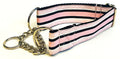 Light Pink, White, and Black Stripe Chain Martingale Collar 1 1/2 in