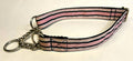 Light Pink, White, and Black Stripe Chain Martingale Collar 1in