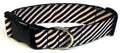 Black and Light Pink Diagonal Stripe Dog Collar 1 1/2 in