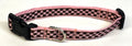 Light Pink & Brown Checkered Dog Collar 1/2