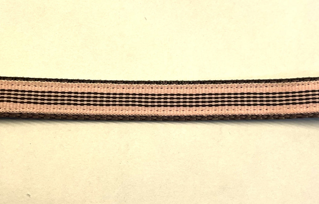 Light Pink and Brown Stripes Dog Leash 1/2