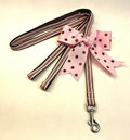 Light Pink and Brown Stripes Dog Leash 1/2