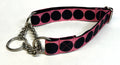 Light Pink with Black Large Dot Chain Martingale Collar 1in