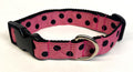 Light Pink with Black Dots Dog Collar 1in