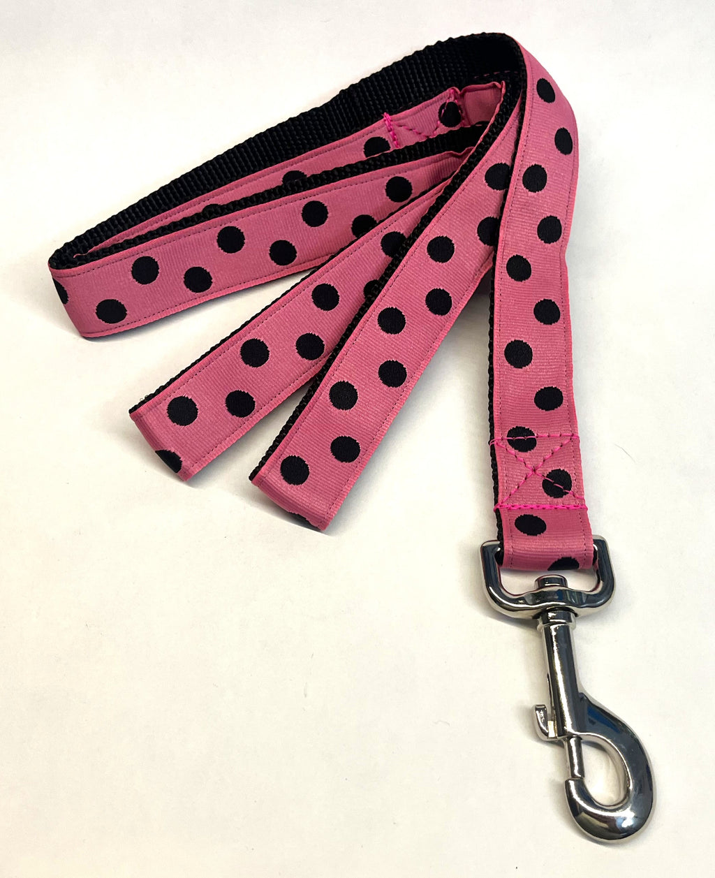 Light Pink with Black Dots Dog Leash 1in