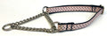 Light Pink with Black Polka Dots Chain Martingale Collar 1/2