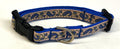Light Pink with Blue Paisley Dog Collar 1/2