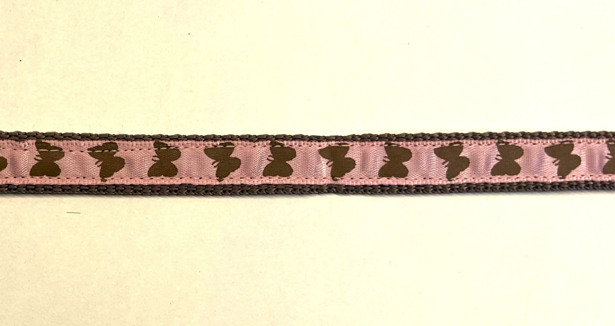 Light Pink with Brown Butterflies Chain Martingale Collar 1/2