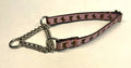 Light Pink with Brown Butterflies Chain Martingale Collar 1/2