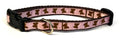 Light Pink with Brown Butterflies Dog Collar 1/2