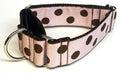 Light Pink with Brown Dots Martingale Collar 1 1/2 in