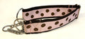 Light Pink with Brown Dots Chain Martingale Collar 2in