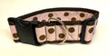 Light Pink with Brown Dots Dog Collar 2in