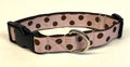 Light Pink with Brown Dots Dog Collar 1in