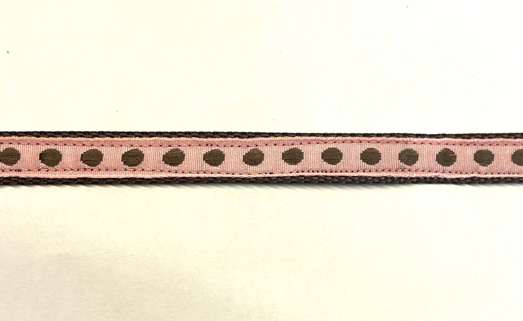 Light Pink with Brown Dots Martingale Collar 1/2