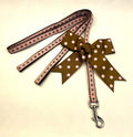 Light Pink with Brown Dots Dog Leash 1/2