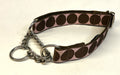 Light Pink with Brown Large Dot Chain Martingale Collar 1in